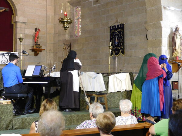 En la iglesia de San Sebastián de Mieza.