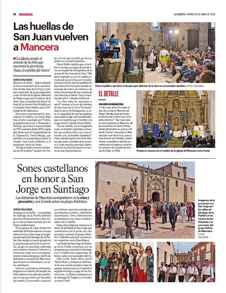 Las huellas de San Juan vuelven a Mancera