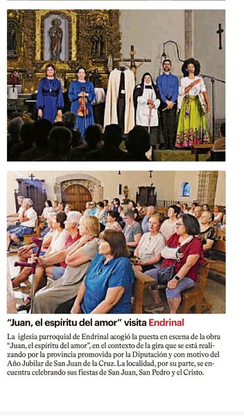 "Juan, el espíritu del amor" visita Endrinal
