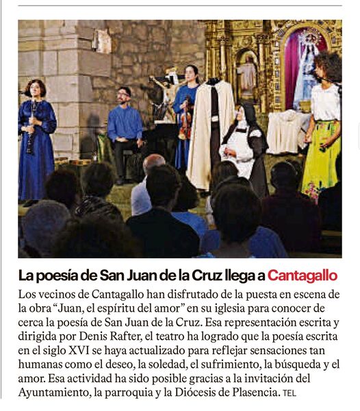 La poesía de San Juan de la Cruz llega a Cantagallo.